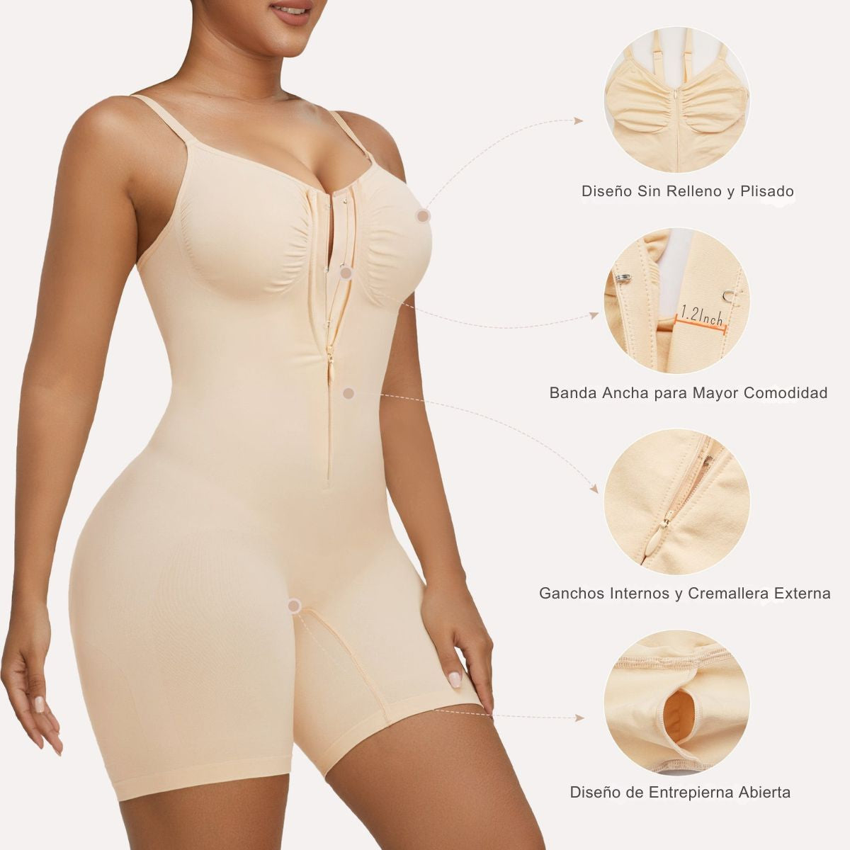 NORAH Faja moldeadora Tipo Short Con Cremallera
