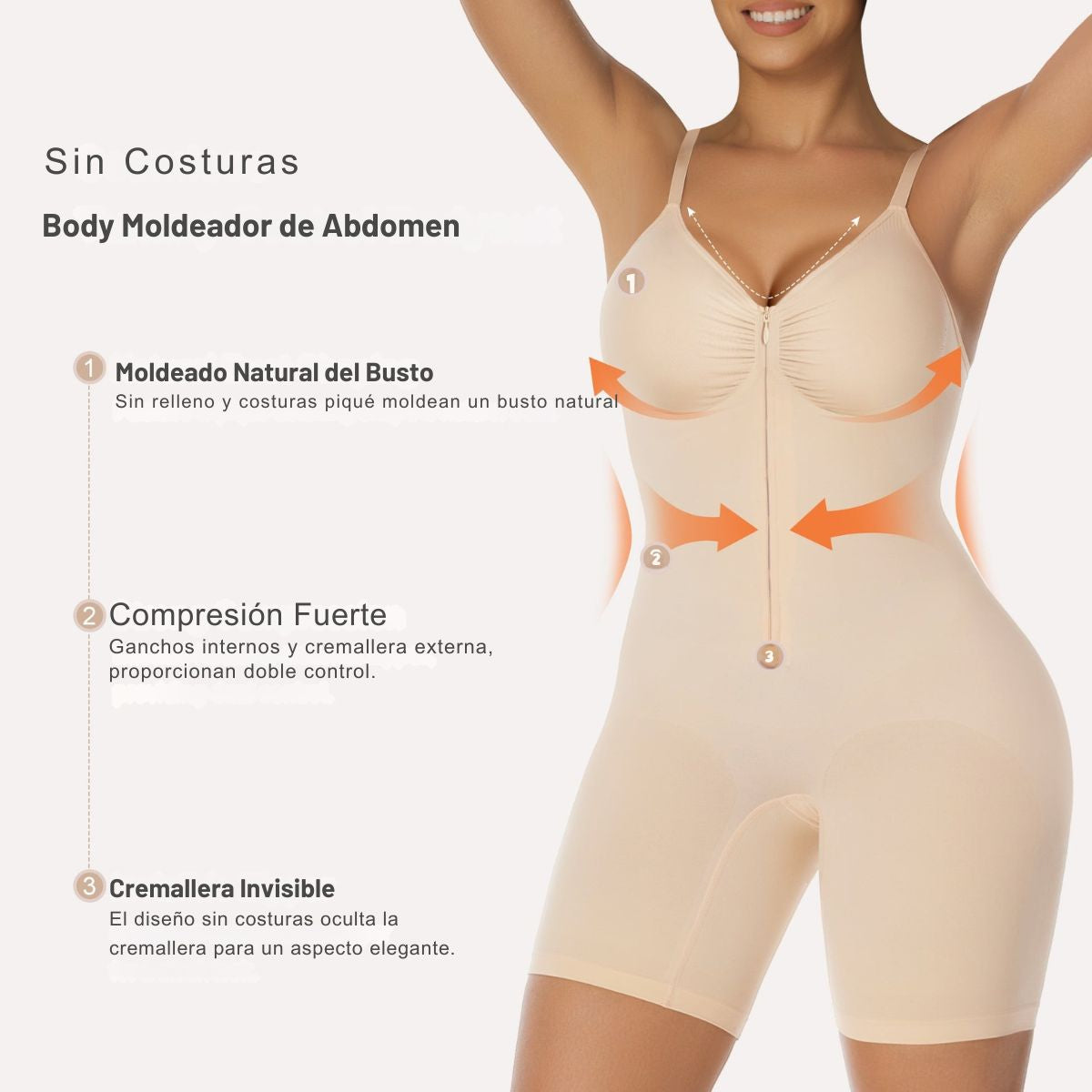 NORAH Faja moldeadora Tipo Short Con Cremallera